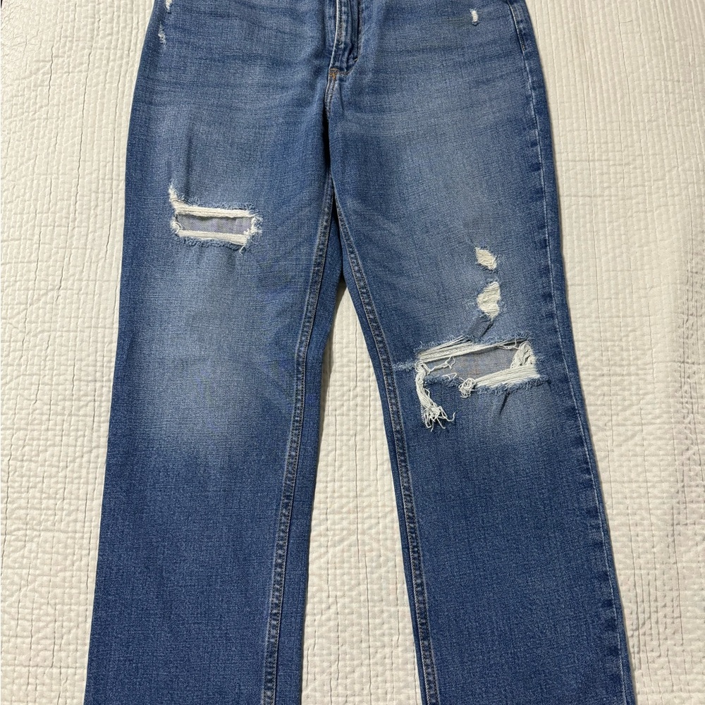 Abercrombie & Fitch ankle straight ultra high rise